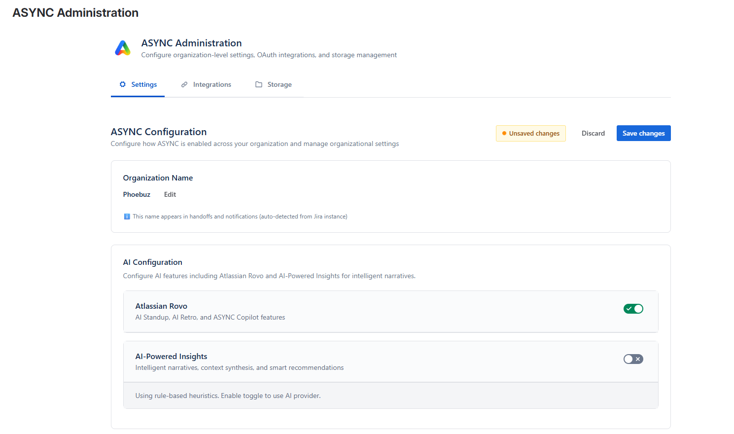 ASYNC Administration overview
